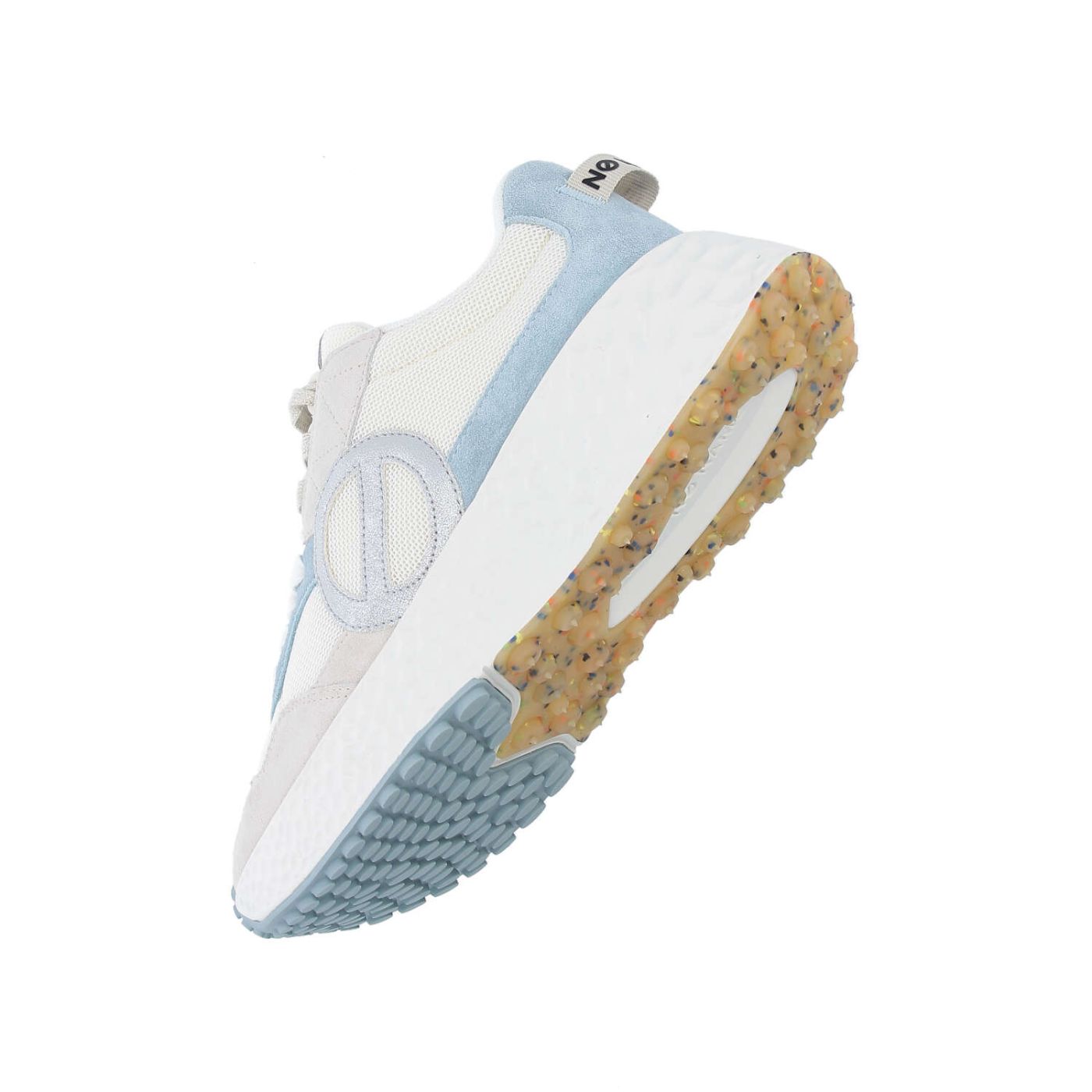 CARTER JOGGER W - SUEDE/KNIT/SUED - BLANC CASSE/BLEU CIEL/ARGENT